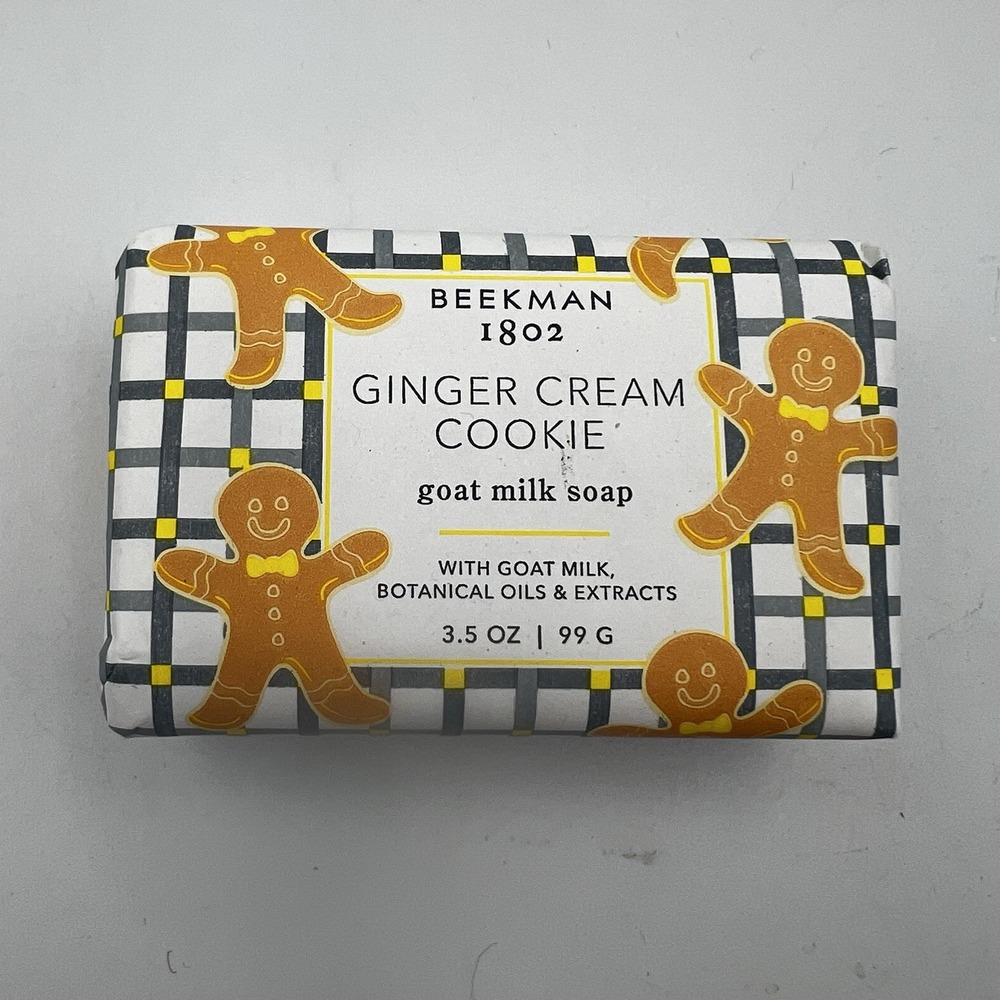 Beekman 1802 Goat Milk Soap Bar Ginger Cookie Cream Holiday Christmas 3x2 3.5oz‎